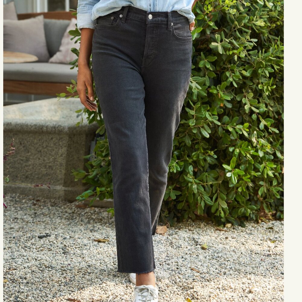 Frank & Eileen CORK Everyday Jean raw hem Washed Black NWT